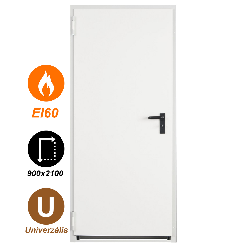 NINZ Univer EI60 acél tűzgátló ajtó 900x2100 (univerzális nyitásirány