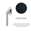 Kép 1/3 - Olivari Lotus matt fekete ablakfélkilincs