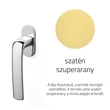 Kép 1/3 - Olivari Diva szatén szuperarany ablakfélkilincs