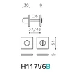 Kép 2/3 - Olivari Verona Q szatén szuperréz WC négyzetrozetta H117V6B