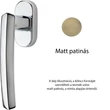 Kép 1/2 - Linea Cali Dafne matt patinás ablakfélkilincs 509 DK PM