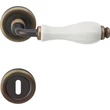 Kép 5/6 - Linea Cali Erica antik réz / fehér porcelán körrozettás kilincsgarnitúra 1295 RB 103 AN