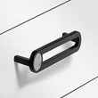 Kép 2/3 - Häfele H2170, 167 mm matt fekete / fehér márvány bútorfogantyú 106.70.175