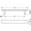 Kép 3/3 - Häfele H2380, 136 mm szálcsiszolt nikkel bútorfogantyú 106.70.280
