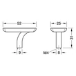 Kép 3/3 - Häfele H2355, 46 mm matt fekete bútorgomb 106.70.590