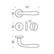 Kép 2/2 - Colombo Design Robot matt króm körrozettás kilincsgarnitúra CD41 R