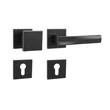 Kép 5/8 - Pascal Holly matt fekete négyzetrozettás kilincsgarnitúra HR SQ6