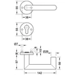 Kép 2/2 - Häfele Startec PDH 4106 rozsdamentes acél PZ tűzgátló kilincsgarnitúra 903.92.693