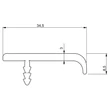 Kép 3/3 - Rujz Design szatén fekete nikkel 696 mm bútorfogantyú 10.003