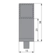 Kép 5/5 - Rujz Design bükk / fényes króm 181 mm bútorfogantyú 476.15