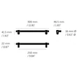 Kép 6/6 - Buster+Punch Cast PULL BAR fegyverszürke 300 mm medium bútorfogantyú UPB-352115