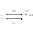 Kép 7/7 - Buster+Punch Cast PULL BAR fegyverszürke 400 mm large bútorfogantyú UPB-352119