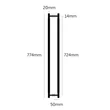 Kép 4/4 - Buster+Punch Cross CLOSET BAR/DOUBLE SIDED szatén sárgaréz 774 mm kétoldalú bútorfogantyú RCB-05282