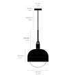Kép 7/7 - Buster+Punch Linear Forked Shade Globe Opal large függőlámpa, égetett acél / E27 / RFP-893123