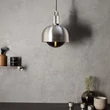 Kép 3/5 - Buster+Punch Forked Shade Globe Smoked medium függőlámpa, rozsdamentes acél / E27 / RFP-833102