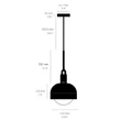 Kép 5/5 - Buster+Punch Forked Shade Globe Smoked medium függőlámpa, fegyverszürke / E27 / RFP-863112