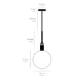 Kép 5/5 - Buster+Punch Forked Globe Smoked large függőlámpa, fegyverszürke / E27 / RFP-883120