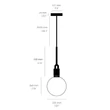 Kép 5/5 - Buster+Punch Forked Globe Smoked medium függőlámpa, fegyverszürke / E27 / RFP-883119