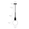 Kép 4/4 - Buster+Punch Forked Globe Opal medium függőlámpa, rozsdamentes acél / E27 / RFP-843107