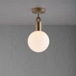 Kép 1/6 - Buster+Punch Forked Ceiling Globe Opal medium mennyezeti lámpa, szatén réz / E27 / RFC-823133