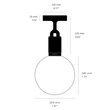 Kép 6/6 - Buster+Punch Linear Forked Ceiling Globe Opal medium mennyezeti lámpa, fegyverszürke / E27 / RFC-873153