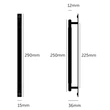 Kép 5/5 - Buster+Punch Linear plate fekete medium 290/225 mm bútorfogantyú GPB-02308