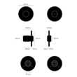 Kép 4/4 - Buster+Punch Cross fekete WC kör alakú alsórozetta UK-TT-38-BL-A