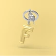 Kép 3/5 - Metalmorphose arany F betűs kulcstartó MTM10F