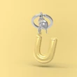 Kép 3/5 - Metalmorphose arany U betűs kulcstartó MTM10U
