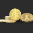 Kép 3/5 - Metalmorphose matt arany bitcoin érme kulcstartó MTM138-02
