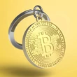 Kép 2/5 - Metalmorphose matt arany bitcoin érme kulcstartó MTM138-02