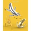 Kép 3/4 - Metalmorphose fényes króm banán kulcstartó MTM140-01