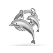 Kép 1/2 - Metalmorphose fényes króm delfin kulcstartó MTM145-06