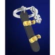 Kép 2/4 - Metalmorphose fényes fekete króm snowboard kulcstartó MTM148-01