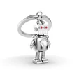 Kép 1/6 - Metalmorphose fényes króm retro robot kulcstartó MTM156-01