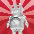 Kép 5/6 - Metalmorphose fényes króm retro robot kulcstartó MTM156-01
