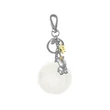 Kép 1/6 - Metalmorphose fényes króm - fehér pompom unikornis táskadísz MTM183-01