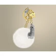 Kép 2/7 - Metalmorphose fényes króm - arany - fehér pompom alpakkás táskadísz MTM184