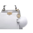 Kép 5/7 - Metalmorphose fényes króm - arany - fehér pompom alpakkás táskadísz MTM184