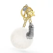 Kép 1/7 - Metalmorphose fényes króm - arany - fehér pompom alpakkás táskadísz MTM184