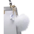 Kép 3/5 - Metalmorphose fényes króm - arany - fehér pompom nyuszis táskadísz MTM186
