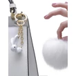 Kép 4/5 - Metalmorphose fényes króm - arany - fehér pompom nyuszis táskadísz MTM186