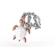 Kép 1/3 - Metalmorphose fehér - rózsaarany teknős kulcstartó MTM195-01