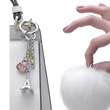 Kép 2/3 - Metalmorphose fényes króm - fehér pompom Párizs-divat táskadísz MTM196-02