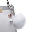 Kép 1/3 - Metalmorphose fényes króm - fehér pompom Párizs-divat táskadísz MTM196-02