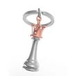 Kép 1/7 - Metalmorphose fényes króm - rózsaarany királynő kulcstartó MTM241-01