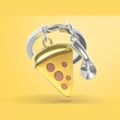 Kép 2/2 - Metalmorphose aranyozott pizza szelet kulcstartó MTM323-01