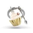 Kép 1/2 - Metalmorphose aranyozott / krém muffin kulcstartó MTM325-02