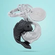 Kép 2/6 - Metalmorphose fekete-króm halak kulcstartó - MTM361-01