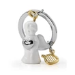 Kép 2/8 - Metalmorphose fényes fehér Őrangyal kulcstartó MTM805-01